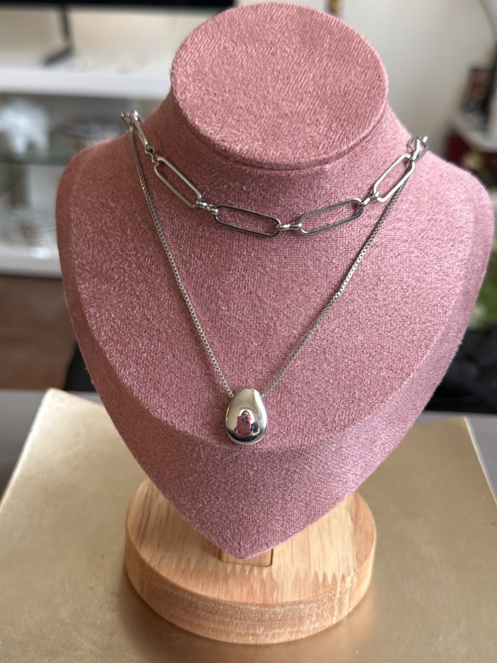 J. Jill Silver Teardrop Pendant Layered Necklace NEW